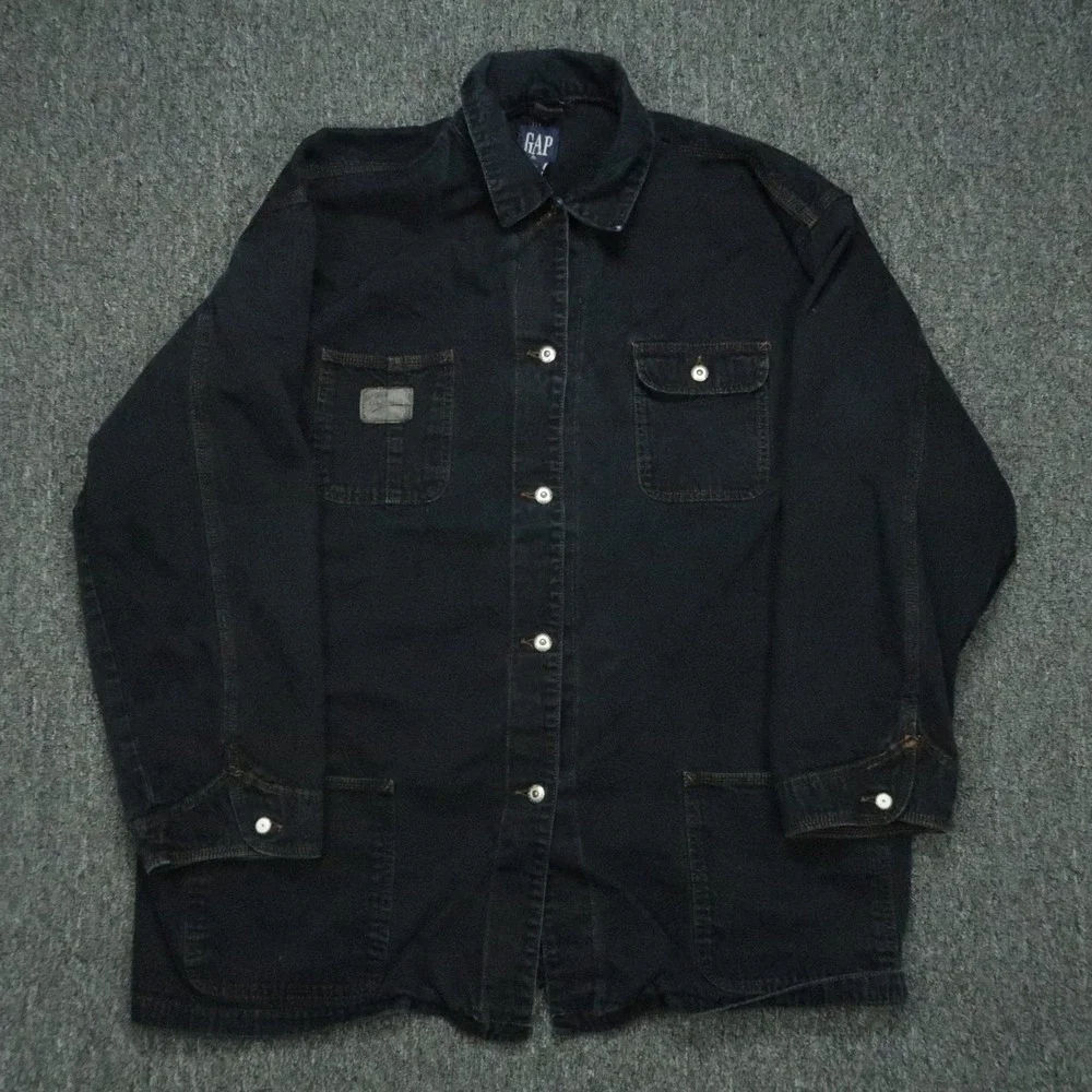 VINTAGE GAP Jacket Mens Extra Large Blue Denim Chore‎ Field Coat Y2K XL